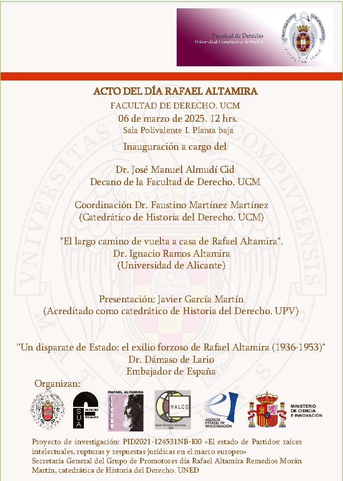 Acto del día Rafael Altamira