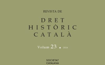 Nuevo número de la Revista de Dret Històric Català